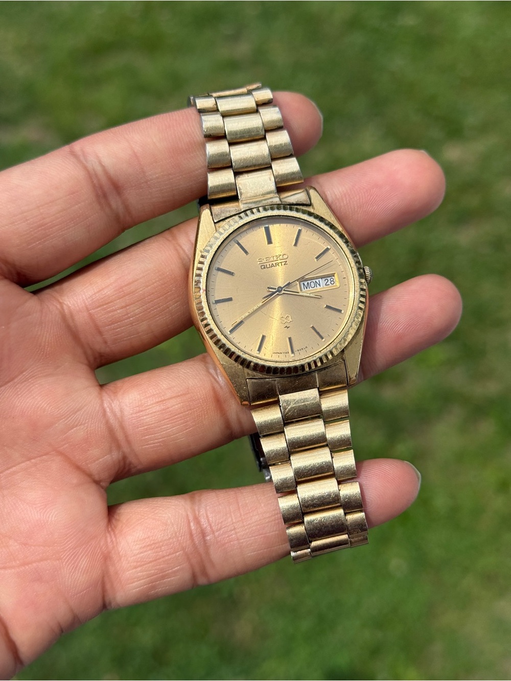 Seiko President vintage Mens Gold Tone Day Date watch